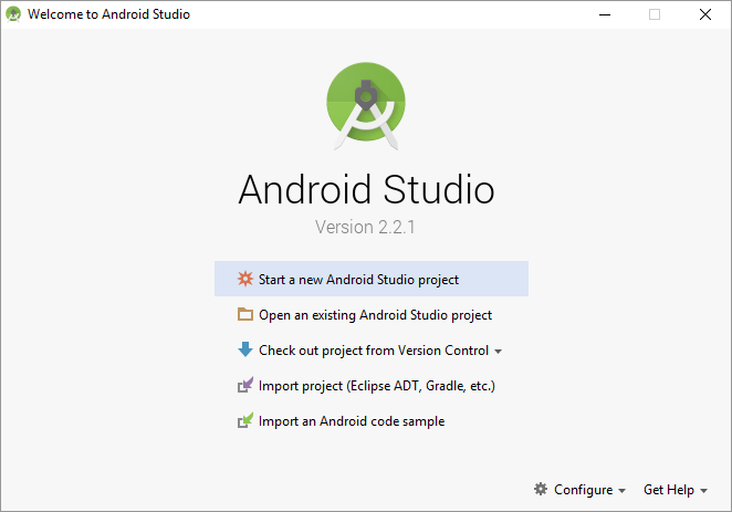 Welcome Android Studio