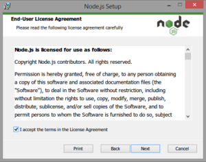 NodeJS end user license agreement
