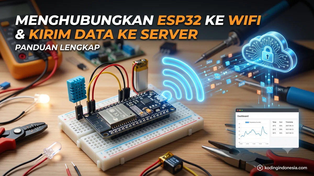 Menghubungkan ESP32 ke WiFi dan Kirim Data ke Server