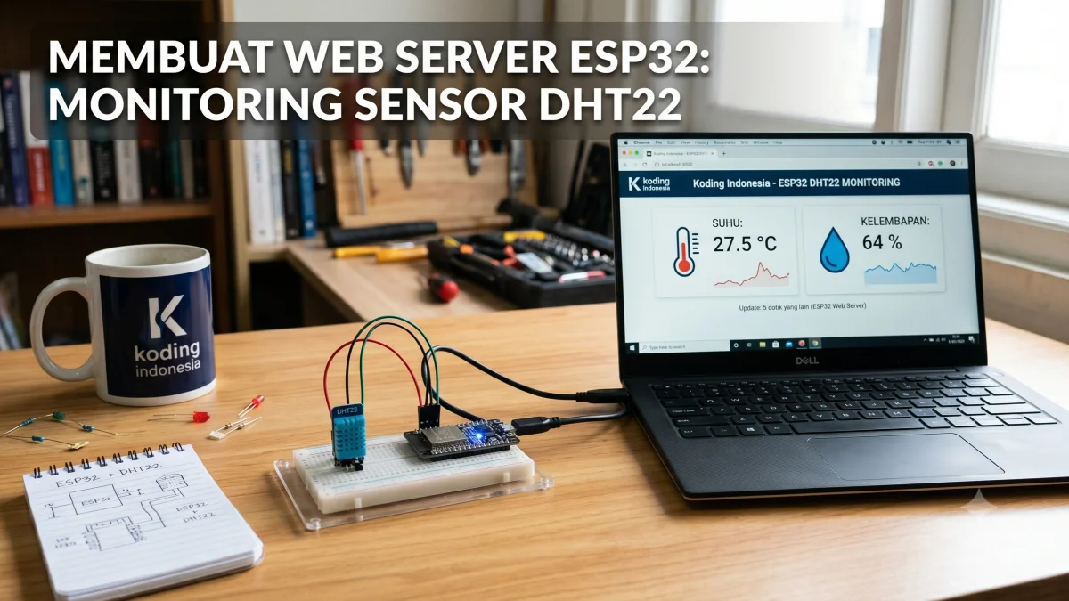Membuat Web Server ESP32 untuk Monitoring Sensor DHT22