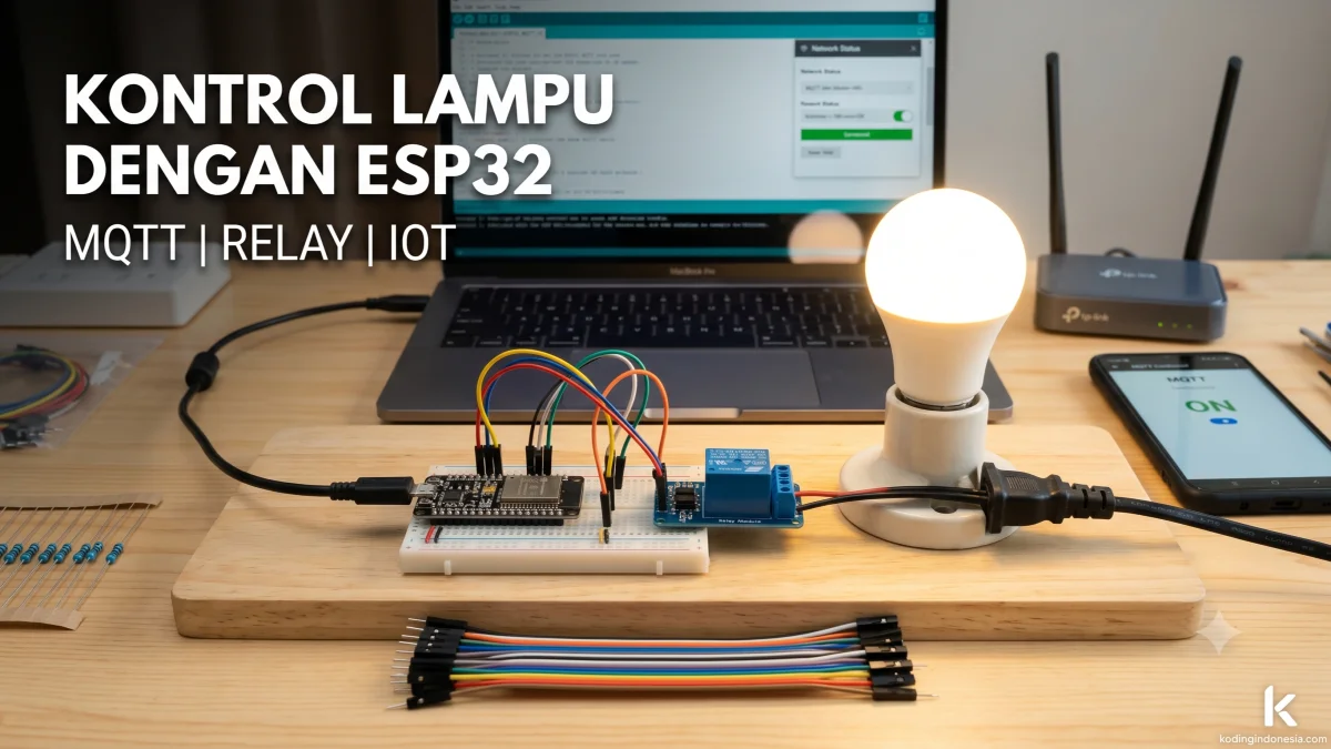 Kontrol Lampu dengan ESP32 via MQTT dan Modul Relay