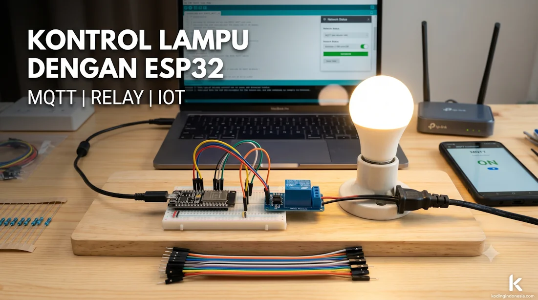 Kontrol Lampu dengan ESP32 via MQTT dan Modul Relay