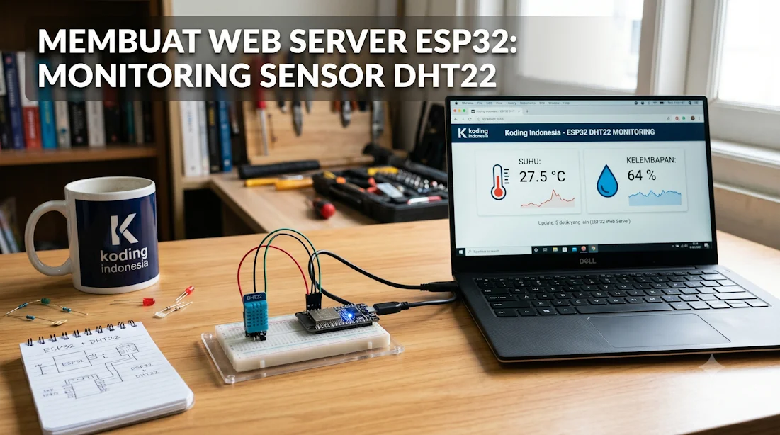 Membuat Web Server ESP32 untuk Monitoring Sensor DHT22