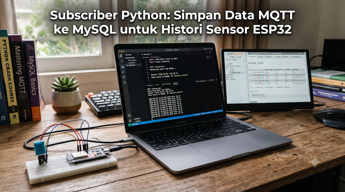 Subscriber Python: Simpan Data MQTT ke MySQL untuk Histori Sensor ESP32