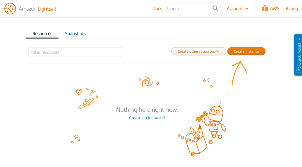 Dashboard AWS Lightsail